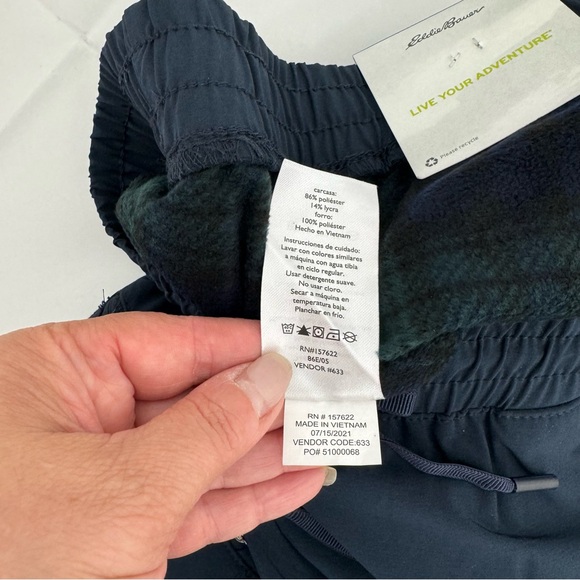NWT Eddie Bauer Women's Fleece-Lined Pull-On Pants, Blue 10 New - Picture 9 of 16